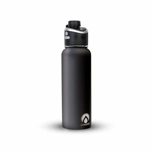 ExtremeMIST black insulated water bottle with integrated misting cap