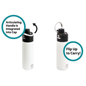 ExtremeMIST water bottle showing the articulating carry handle flipping up from the cap