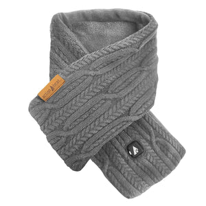ActionHeat grey cable knit heated scarf with power button