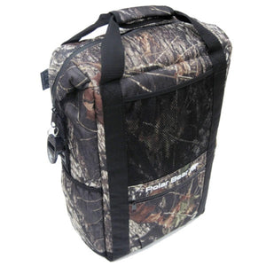 Polar Bear Coolers camouflage backpack cooler with black mesh pocket and top handle