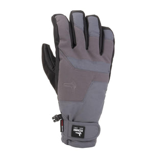 Kombi grey and black winter glove with adjustable wrist strap