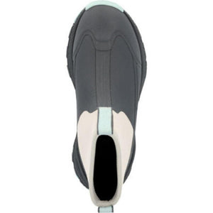 Top view of a Muck grey and cream slip on boot