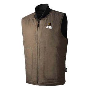 Brown Gobi Heat heated vest with front zipper and two pockets