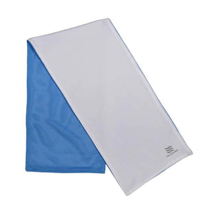 Mobile Cooling white and blue rectangular cooling towel