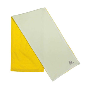 Mobile Cooling yellow and light green cooling towel with Fieldsher logo