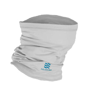 White Mobile Cooling neck gaiter with Fieldsheer logo