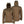 Mobile Warming brown hooded softshell jacket shown from front and back views