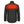 Back view of black Mobile Warming heated jacket showing red heating element graphic