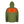 Back view of olive green Mobile Warming hooded jacket with glowing red heating element graphic on upper back