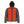 Dark grey hooded puffer jacket with glowing red heating elements on the chest