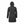 Back view of a black hooded quilted parka