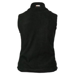 Back view of a black Mobile Warming fleece vest