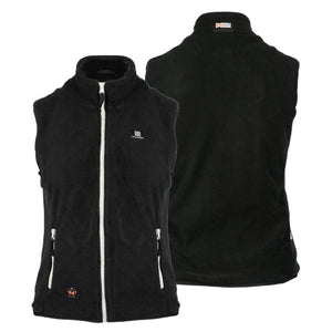 Mobile Warming black fleece vest with front zipper and side pockets