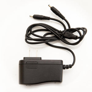 Fired Up X black wall power adapter with dual barrel plug output cable