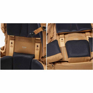 FjallRaven Kajka backpack adjustable back panel and hip belt details
