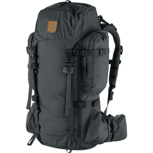 FjallRaven Kajka grey hiking backpack with adjustable straps and side pockets
