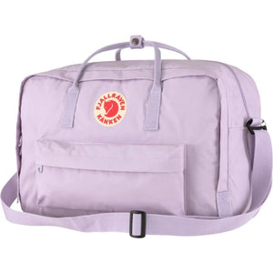 Fjallraven Kanken lavender duffel bag with front pocket and top handles