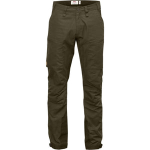 FjallRaven olive green trekking trousers with side pockets
