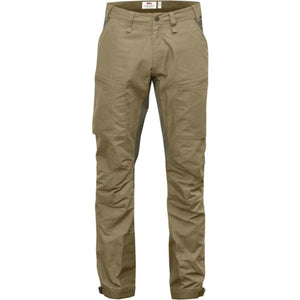 FjallRaven khaki outdoor trousers with reinforced panels
