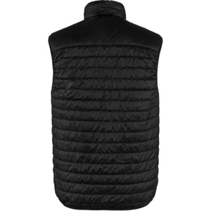 Back view of a black FjallRaven quilted vest