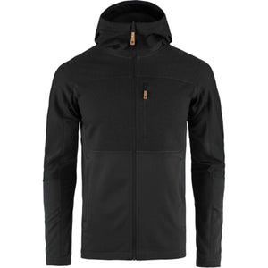 FjallRaven black zip up fleece hoodie with chest pocket