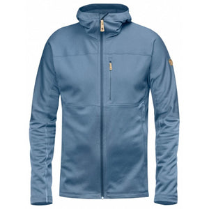 FjallRaven blue zip up fleece hoodie with chest pocket