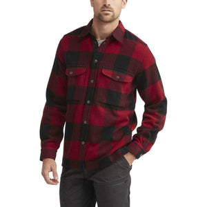 FjallRaven red and black buffalo plaid long sleeve button down shirt with two chest pockets