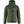 FjallRaven olive green hooded down jacket with front zipper and logo patch