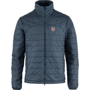 FjallRaven dark blue quilted jacket with high collar and front zipper