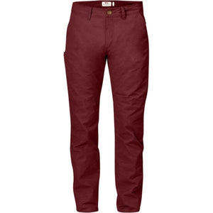 Fjallraven dark red outdoor trousers with button closure