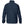Back view of a navy blue fleece jacket with a high collar