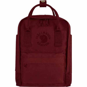 FjallRaven Kanken backpack in deep red with front pocket and top handles