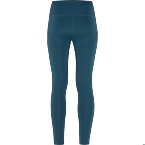 Back view of teal high waisted athletic leggings