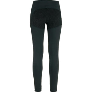 Back view of black FjallRaven leggings with reinforced seat panel