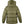Back view of olive green hooded puffer jacket