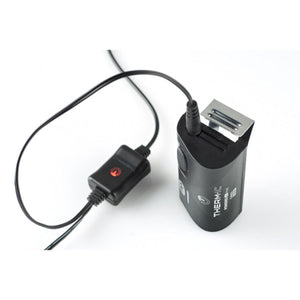Therm-ic battery pack with connected power cable and control switch