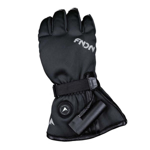FNDN black heated glove with battery pack attached