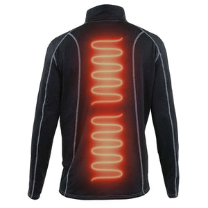 FNDN black long sleeve base layer with glowing red heating element graphic on the back