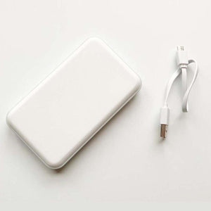 FNDN white portable power bank and charging cable