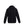 Black zip up hooded jacket with ribbed cuffs and hem