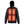 Black hooded puffer jacket with glowing red heating elements on the chest