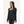 FNDN black long sleeve hooded shirt with red stitching and thumb holes
