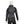Back view of a grey and black cycling jacket with white reflective piping on a mannequin