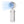 AlphaCool white handheld portable fan with blue airflow effect