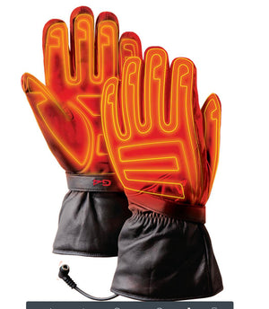 Gerbing heated leather gloves with visible internal heating elements