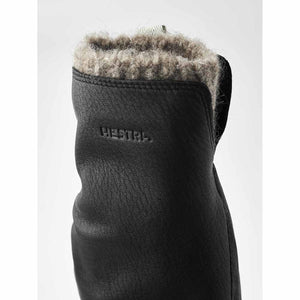 Black Hestra leather glove with wool lining