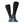 Pair of black Gobi Heat heated socks with blue toe and heel accents and side battery pocket