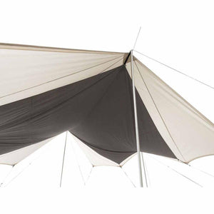 Snow Peak tarp inner roof liner attached to support pole