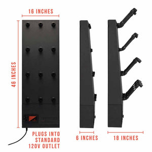 GearDryer wall mounted gear dryer dimensions showing 46 inch height 16 inch width and 18 inch depth