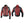 Gears Canada black heated jacket showing front and back heating element patterns in red